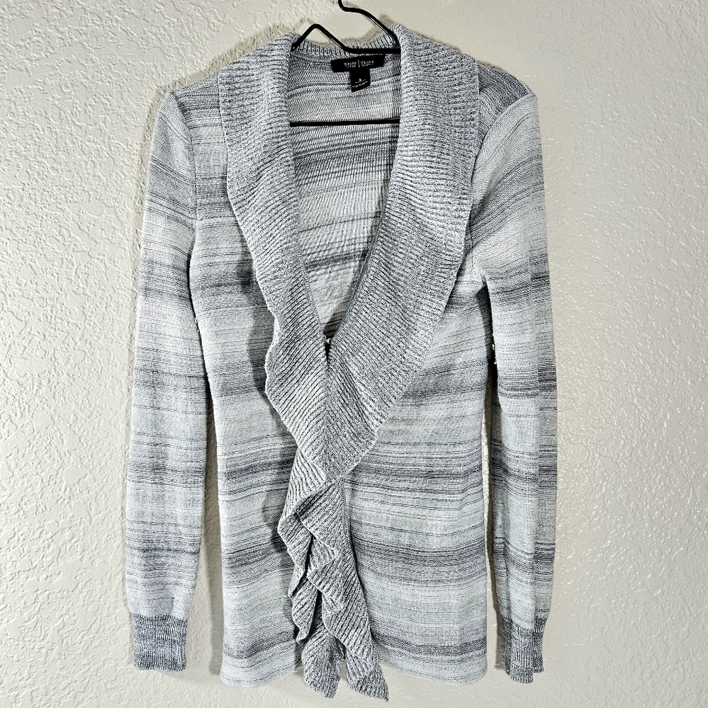 White House Black Market Ruffled Cardigan